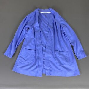 Isaac Mizrahi Cardigan Sweater Women's Size Large‎ Lavender Blue Pockets Cotton
